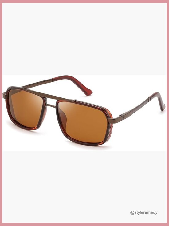 Retro Aviator Polarized Sunglasses with Metal Frame main image 6